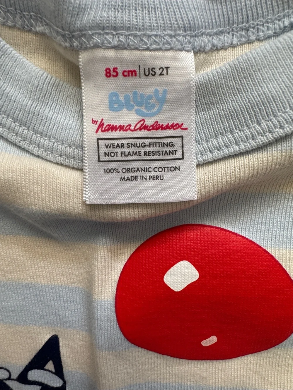 Hanna Andersson- 2T Bluey Pajama Set, Gently Used Condition.